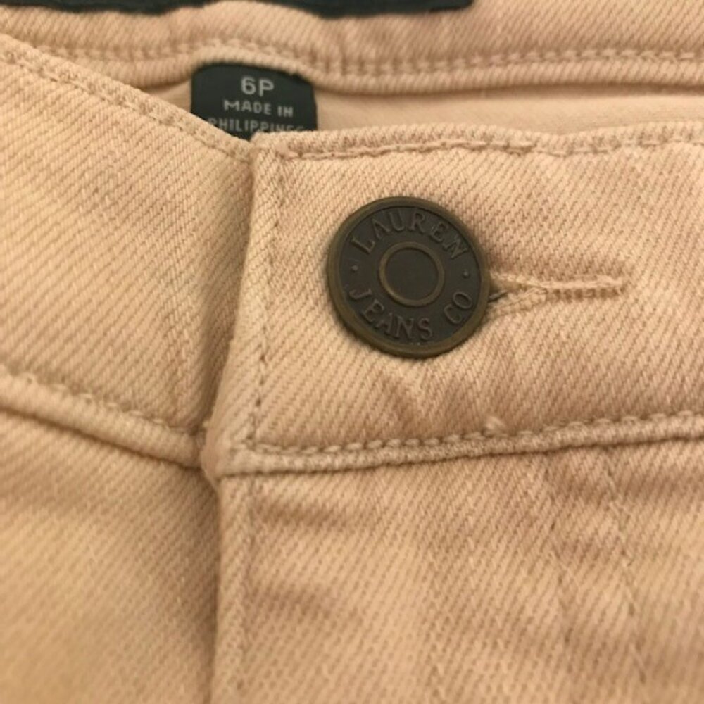 LRL Lauren Jeans Co. Women's Classic Ankle Jeans Beige Size 6 Petite - Picture 6 of 10